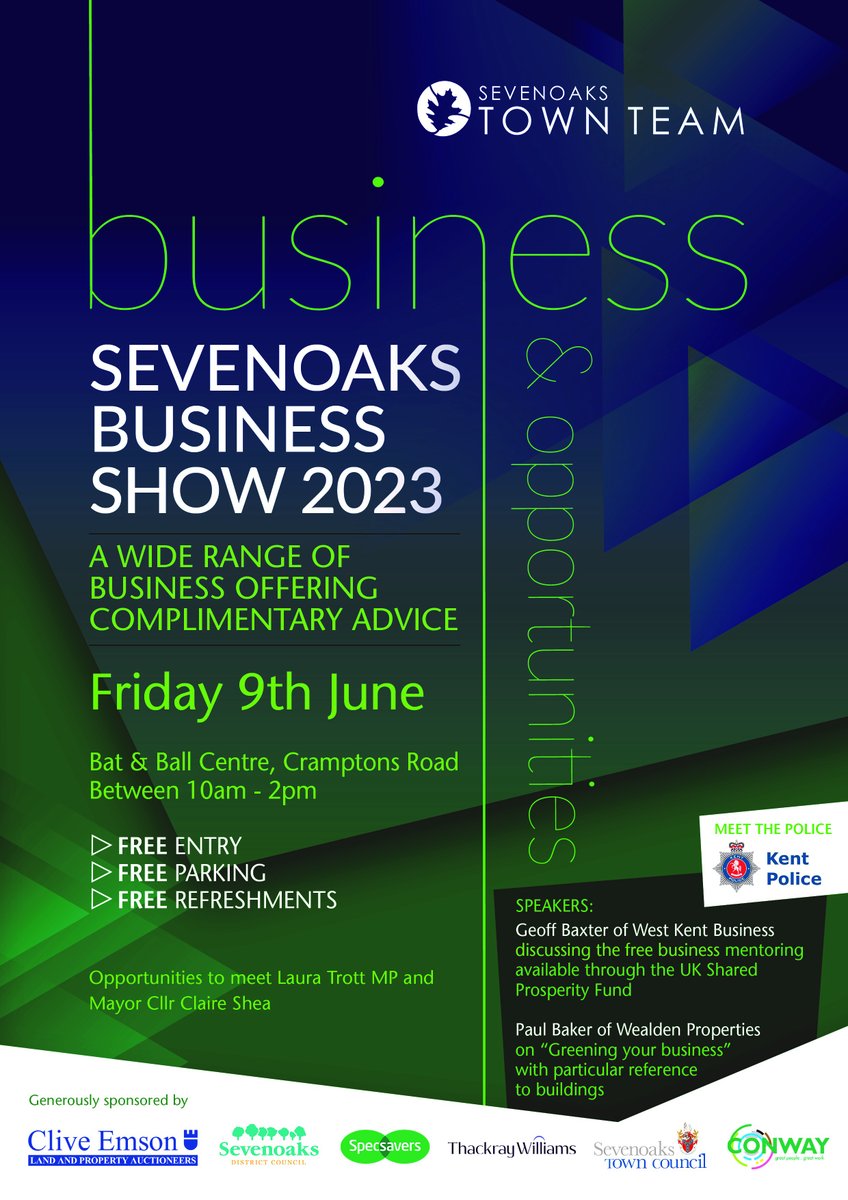 WestKentBusiness (@wkentbusiness) on Twitter photo Only a week to go until the Sevenoaks Business Show!
West Kent Business' Geoff Baxter is a guest speaker. Come and find out about all business opportunities and network. Organised by <a href="/SevenoaksTP/">Sevenoaks Town Team</a> #sevenoaks #westerham #business #westkent #westkentbusiness #networking Only a week to go until the Sevenoaks Business Show!
West Kent Business' Geoff Baxter is a guest speaker. Come and find out about all business opportunities and network. Organised by <a href="/SevenoaksTP/">Sevenoaks Town Team</a> #sevenoaks #westerham #business #westkent #westkentbusiness #networking