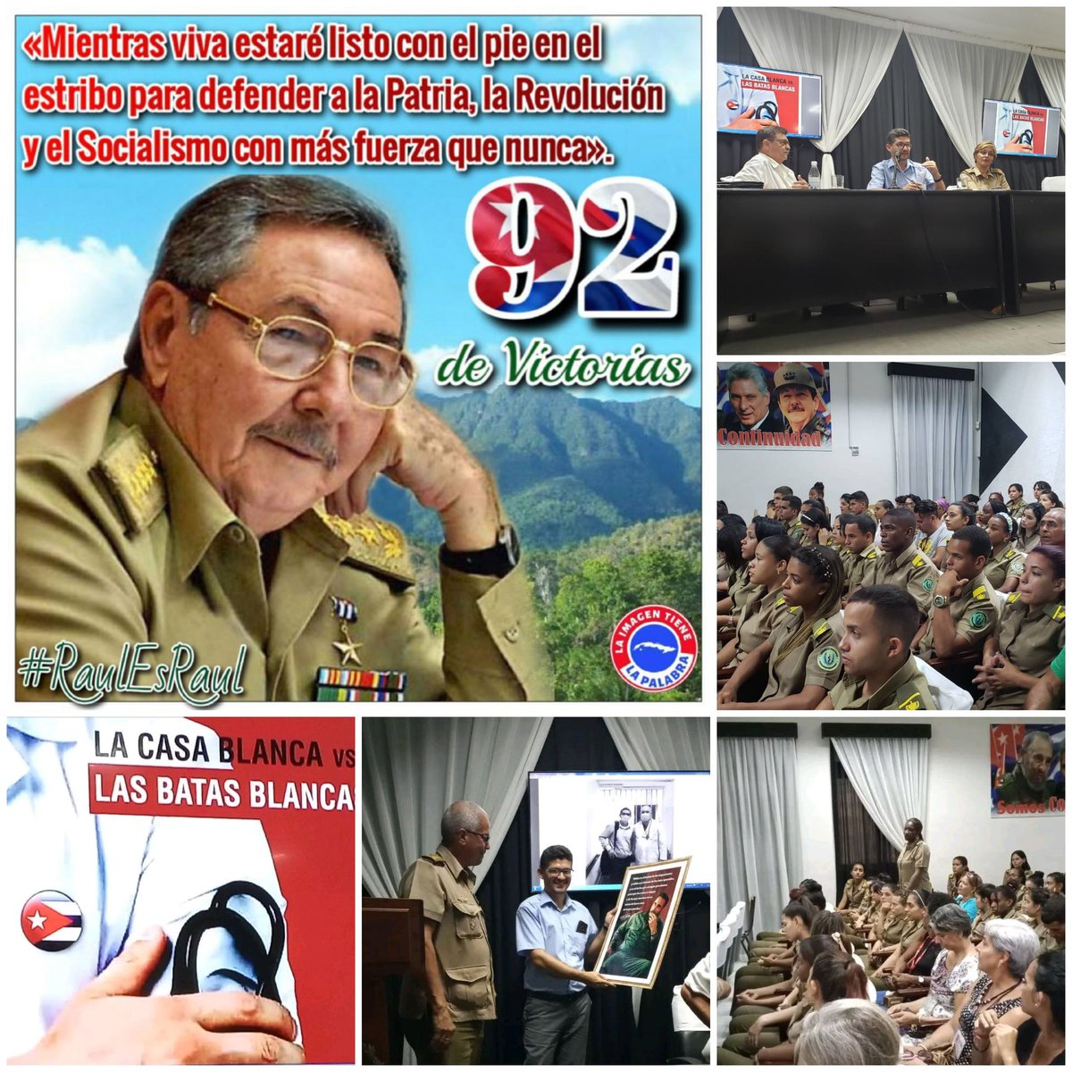 <a href="/Ucimed_Cuba/">Jóvenes Por La Vida</a> celebra el 92 cumpleaños de #RaulEsRaul y se presenta el libro "La Casa  Blanca contra las Batas Blancas" editado por <a href="/Editorial_VO/">Casa Editorial Verde Olivo</a> y escrito por Omar Stainer Rivera Carbó. El lector puede ver como el gobierno de los EEUU ha boicoteado las misiones médicas cubanas.