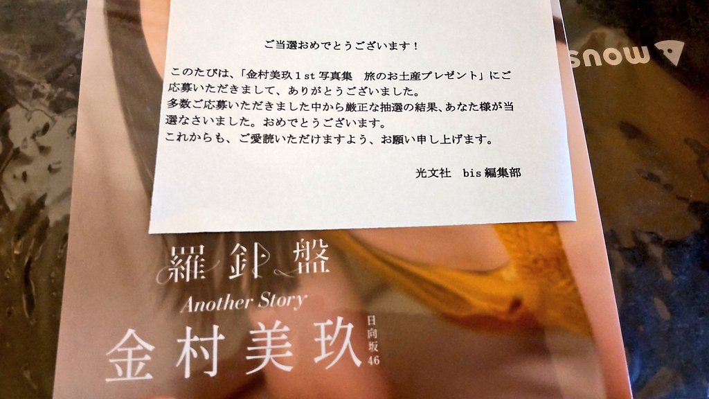 在庫処分】 金村美玖 1st写真集【羅針盤】抽選プレゼント当選品 アザー