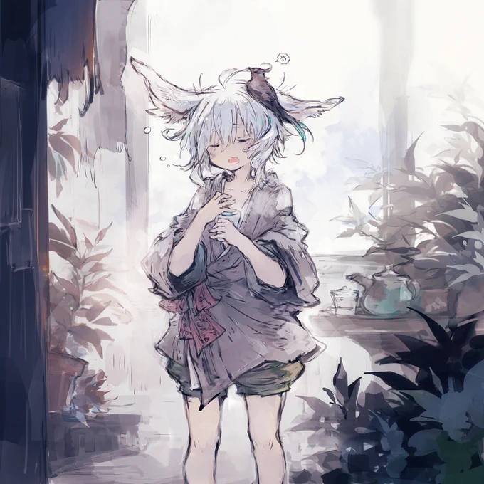 ちょこっと加筆した! ねむたい絵