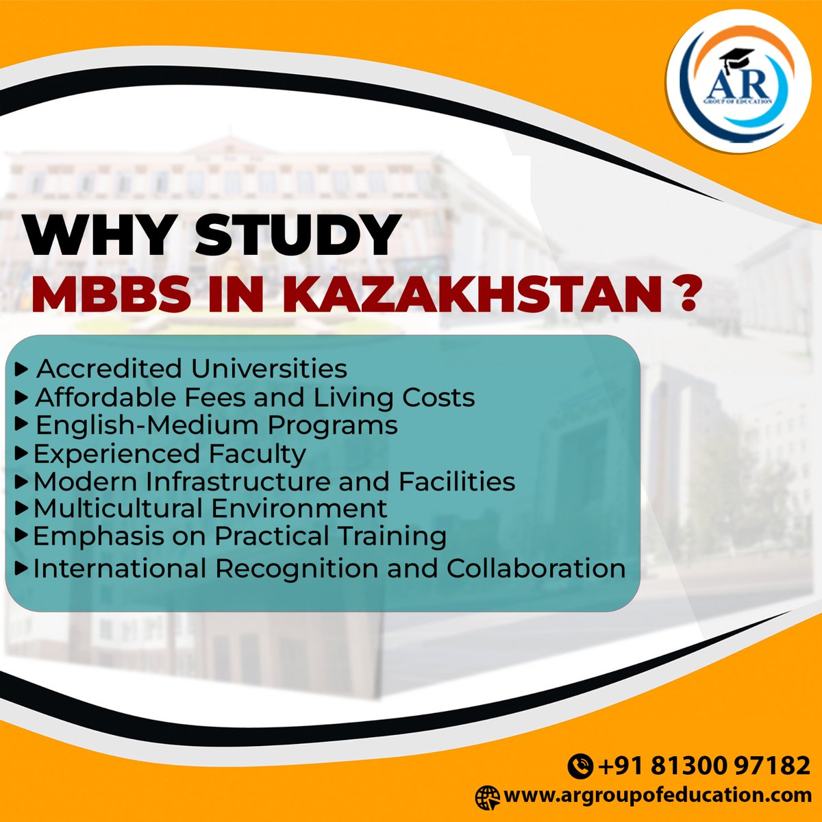 Discover excellence in medical education. Study #MBBSinKazakhstan, where quality meets affordability.
.
.
#MBBSKazakhstan #mbbsinKazakhstan #MedicalEducation #StudyAbroad #FutureDoctors #argroupofeducation