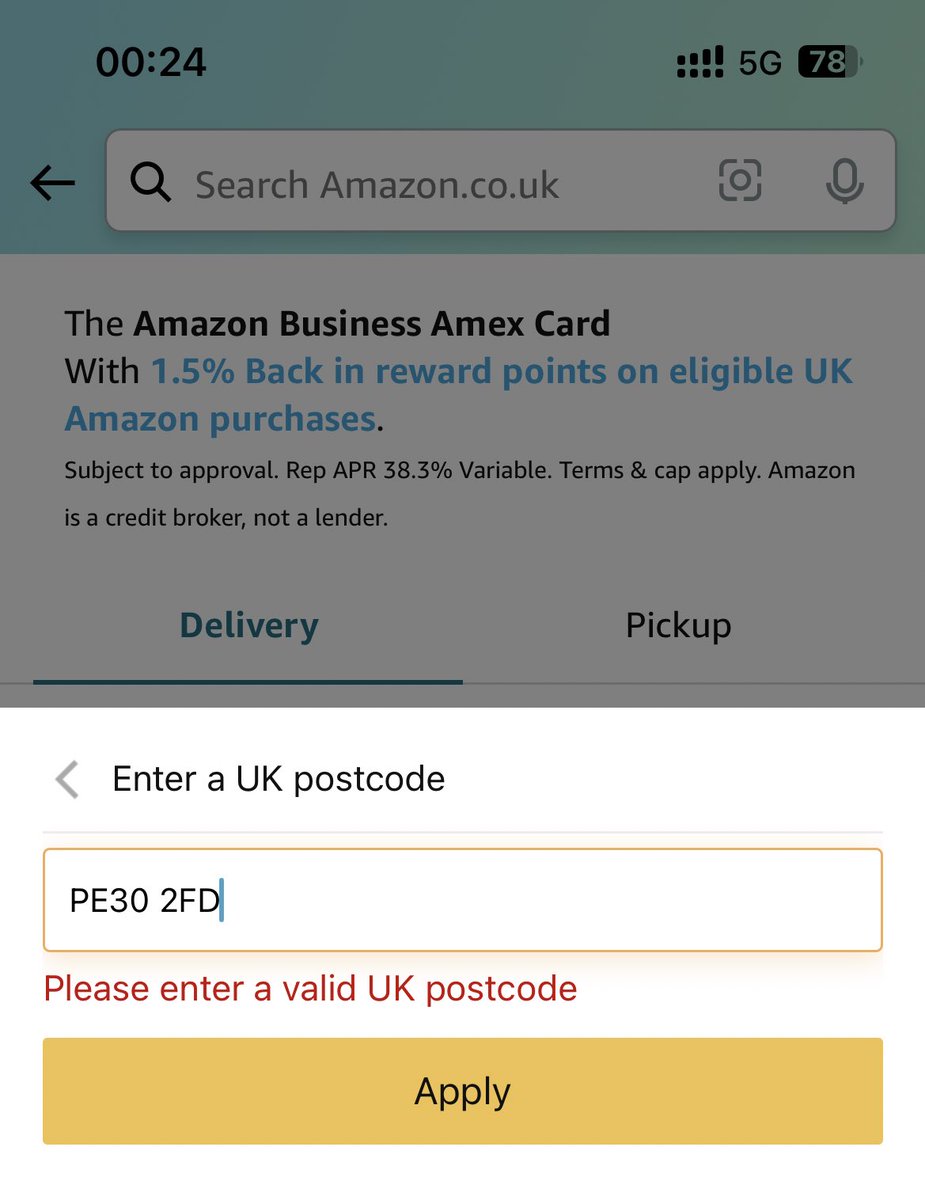 jayaramanvarun's tweet photo. @AmazonUK @amazon I’m finding it difficult to get delivery to the postcode PE30 2FD - It errors out stating “please enter a valid UK postcode” can you please help in expediting to sort this out ASAP.. -Cheers https://t.co/lmyW0tg8fq