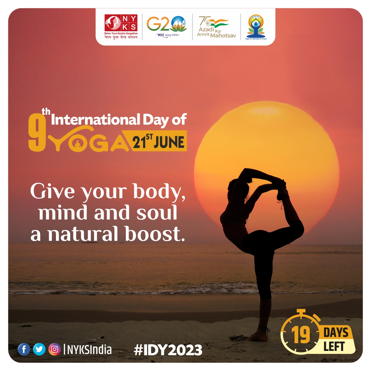 Give your body, mind and soul the dose of yoga every day to live your life to the fullest. 

#NYKS4Yoga #IDY2023 #Yoga