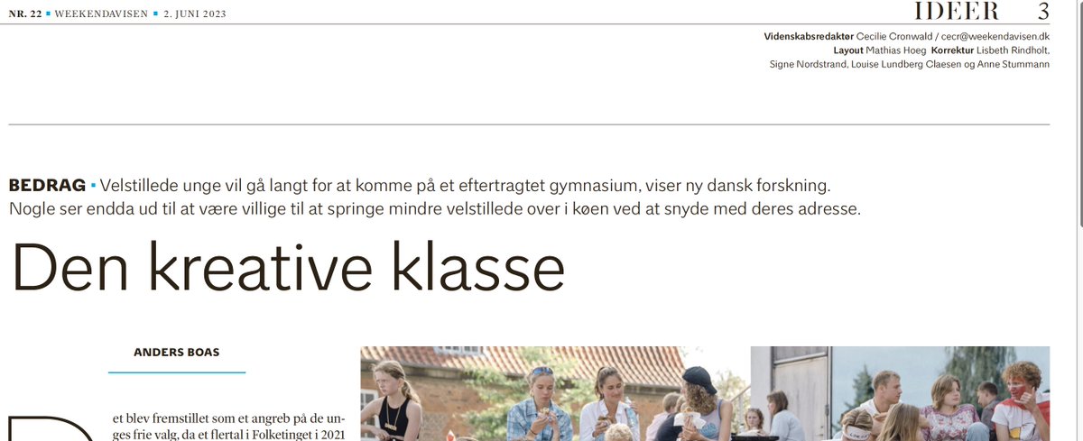 Dagens @weekendavisen skriver om vores nye studie hvor vi viser at ansøgere springer over køen til gymnasiepladserne.

🧵 1/

#dkpol #uddpol @DRkoncern @VIVEviden