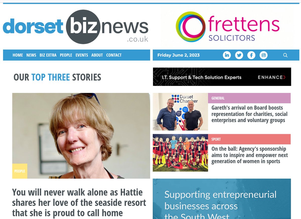 Today's #Dorset Biz News: How @redhead262’s love – and knowledge – of Bournemouth means you’ll never walk alone; @YMCABournemouth Chief Executive comes on Board at @DorsetChamber; ‘On the ball’ @topcatgroup announces sponsorship deal with @Winchcityflyers.