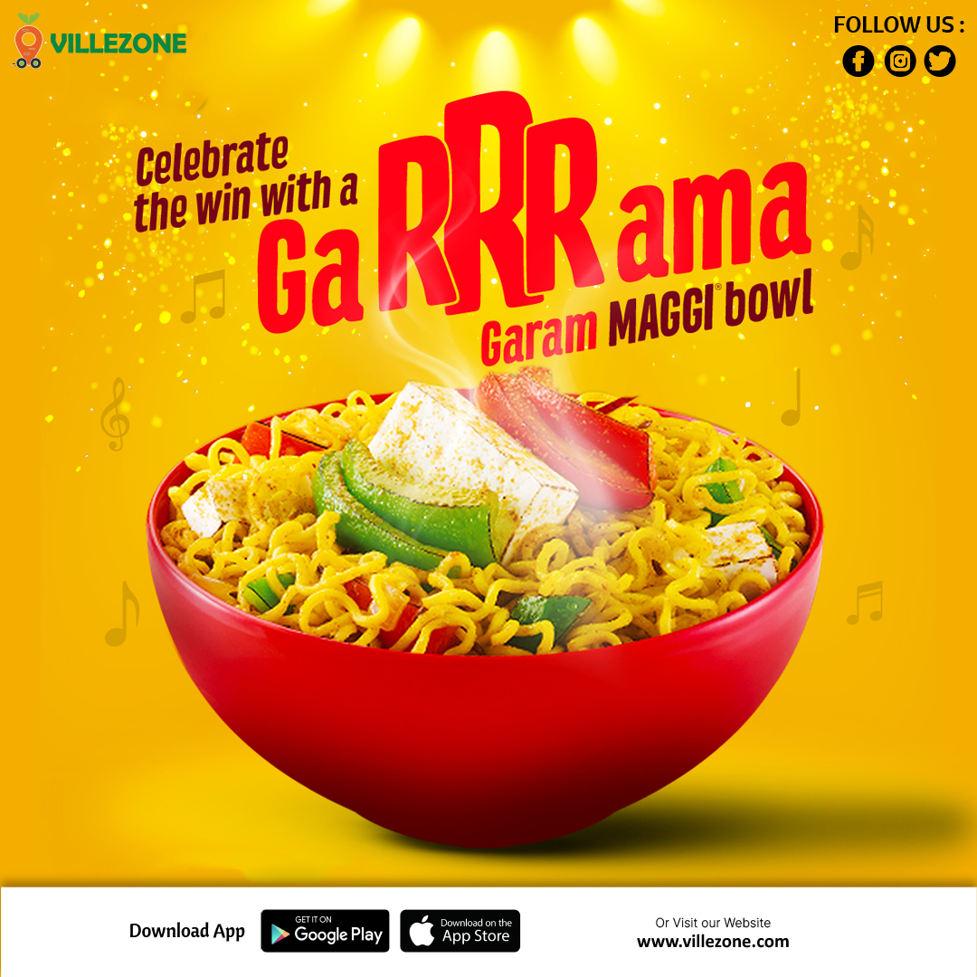 Celebrate the win with a garama garam maggy bowl.
#maggie #maggielover #trendy #yummymaggi #pasta #hotsoursauce #surties❤️ #suratstreetfood #suratcity #trendingnow #villezone #OrderOnline #suratonlinestore