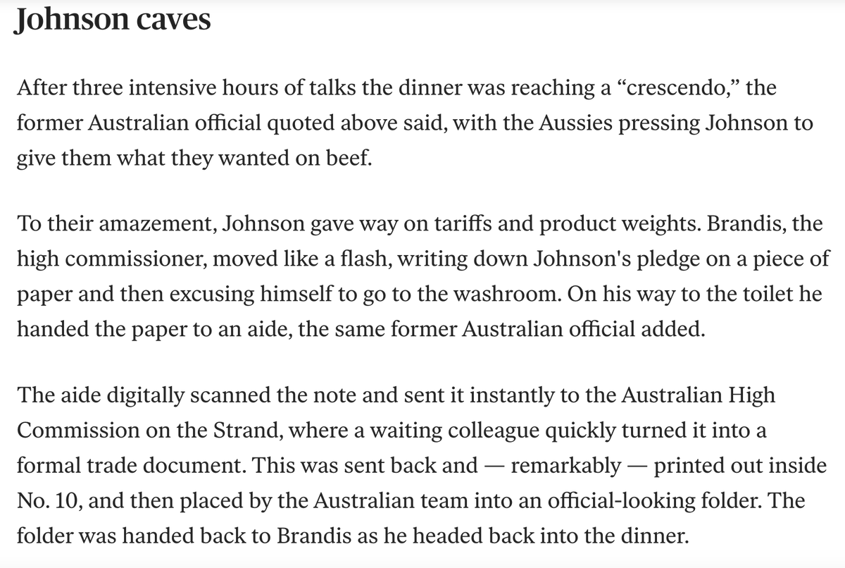 zoyashef's tweet photo. Truly extraordinary #Auspol revelations in this exclusive behind-the-scenes report by @g_lanktree this morning about how Boris Johnson sold out Britain’s farmers over dinner with Aus PM Scott Morrison. Who knew Brandis was this wily?
https://t.co/1oYc6OAQwr https://t.co/as0Ex5zeaA