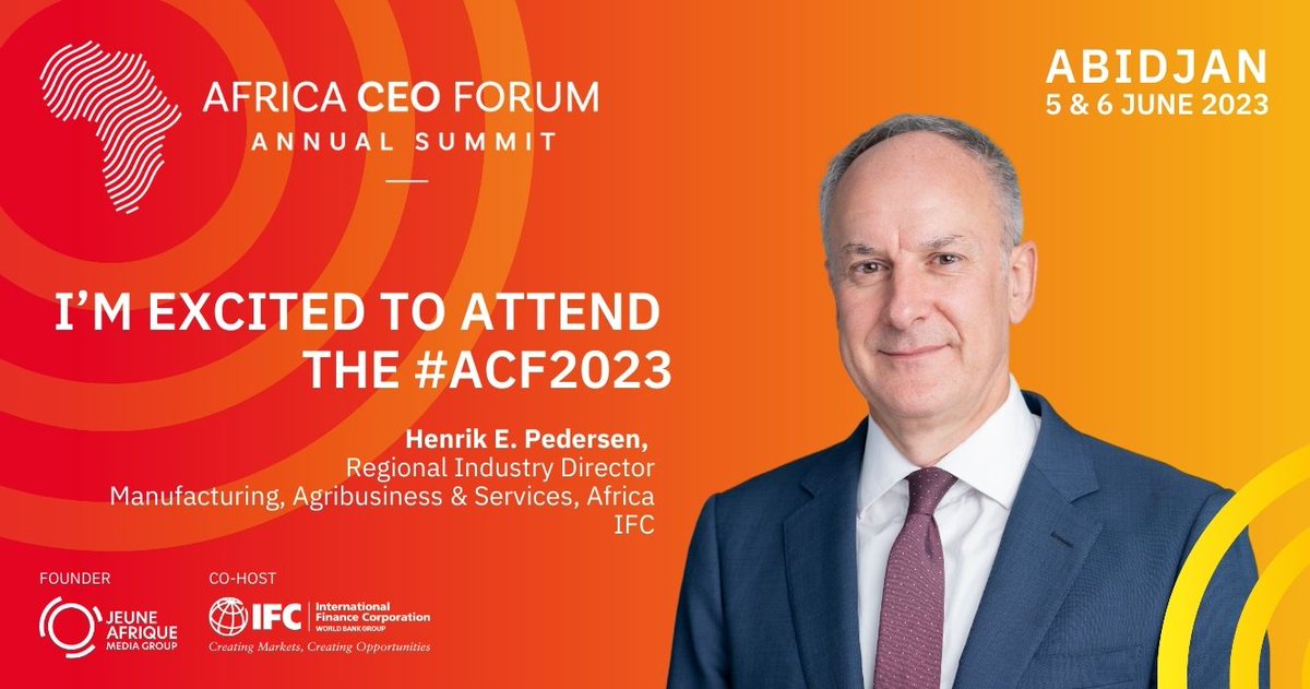 henrikepedersen's tweet photo. I look forward to being at the @AfricaCEOForum in #Abidjan where we'll be discussing the power of the private sector to support key issues of today such as food security and green development. ➡️ https://t.co/IXbF74HHPQ https://t.co/9heSaUs8cx