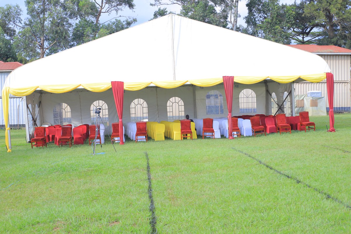 UgandaPrisons's tweet photo. The stage is ready
Pipping Ceremony of 141 newly appointed and promoted Senior Officers of Uganda Prisons Service.
#UPSUpdates https://t.co/owft1SazaD