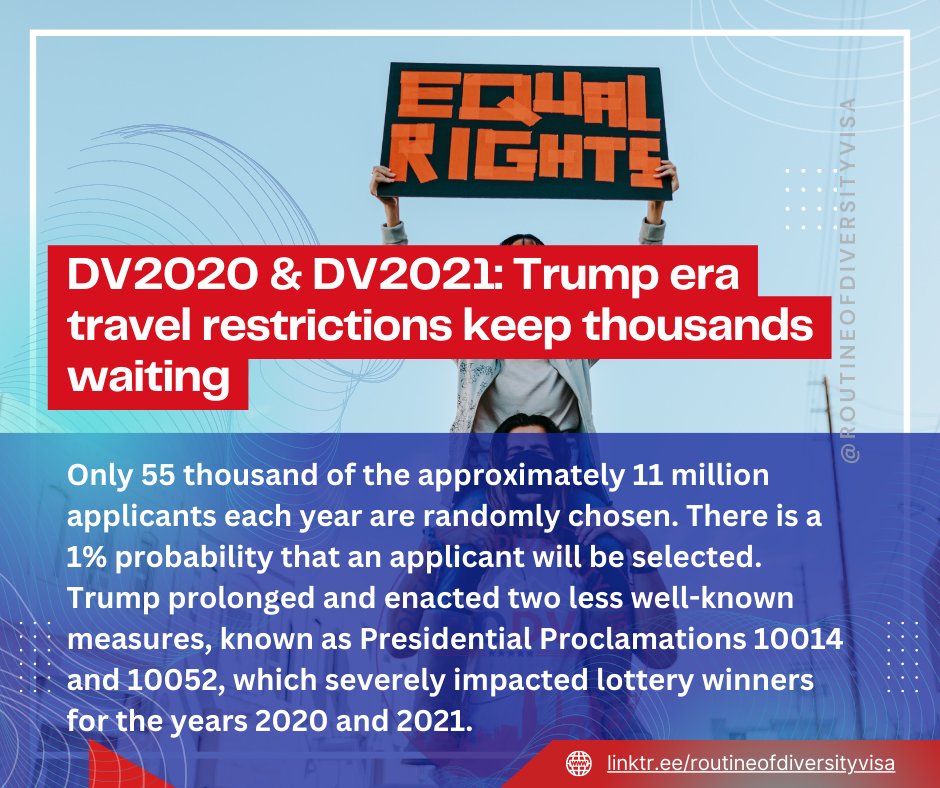 roDiversityVisa's tweet photo. Although President Biden has since revoked Trump’s bans, he has not restarted visa processing for those who were shut out because of Trump's Presidential Proclamations 10014 and 10052. @ACLU #DV2020 #DV2021 #RODV #DiversityVisa #DVLottery #dv

Full Story: https://t.co/50HjneXS05 https://t.co/Od0pdUbI5E