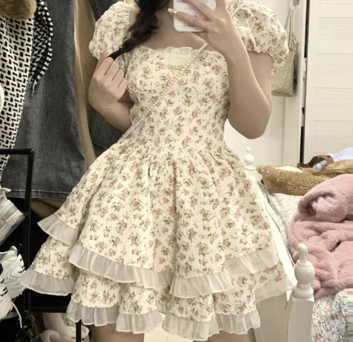 ཐིཋྀ ˖ ࣪⊹ on Twitter "♡PUFF SLEEVE SQUARE NECK FLORAL DRESS♡ 🌸I'm