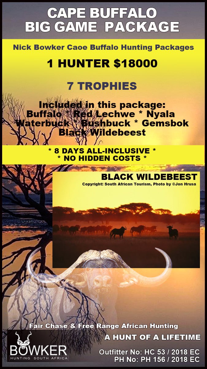 BowkerHuntm's tweet photo. #hunting #hunt #hunter #nickbowkerhunting #capebuffalo #buffalo #buffalohunting #capebuffalohunting Nick Bowker Trophy Hunting – a hunt of a lifetime – 7 trophies – no hidden costs – Cape Buffalo Big Game Package https://t.co/mjGMGzKgN0 https://t.co/OQ1o5U1dK9