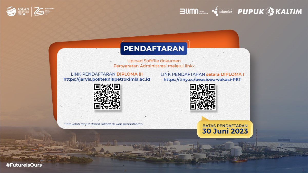 pupukkaltim_id's tweet photo. Yuk #SobatPKT daftarkan dirimu sekarang juga!

#PupukSejakDini
#FutureIsOurs
#PupukKaltimMasaDepanKita
#BUMNuntukIndonesia
#PetaniKitaTerdepan
#BeasiswaVokasi https://t.co/68VlcqgB5j