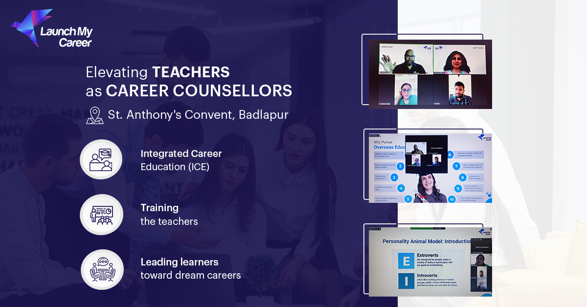 An enriching Teacher Training program at St. Anthony's Convent, Badlapur.

👩‍🏫  ICE: An exclusive 2 day event for educators
🚀 Equipped teachers to impart career guidance 
👥 Attended by Ms Heena Duseja and Mr Anil Patil from the school 

To new horizons for students!