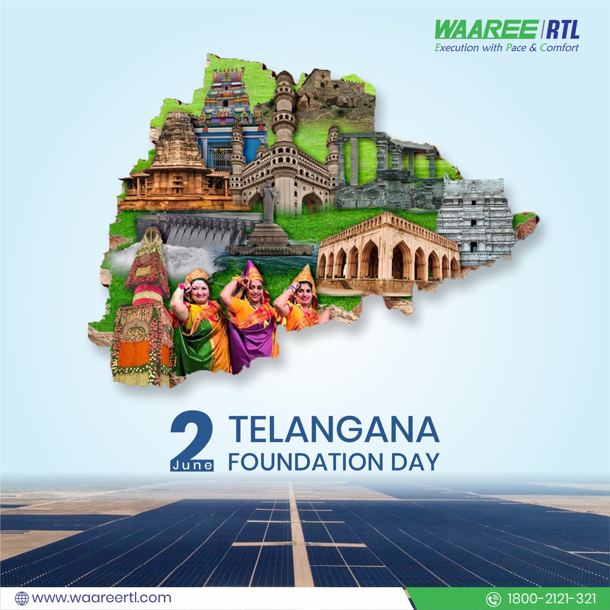 We wish the residents of Telangana a year full of growth and boundless joy. May you prosper every day under the light of the Sun.
Happy Telangana Foundation Day!

#TelanganaFoundationDay #HappyFoundationDay #YearofGrowth #TelanganaProgress #WishingYouProsperity