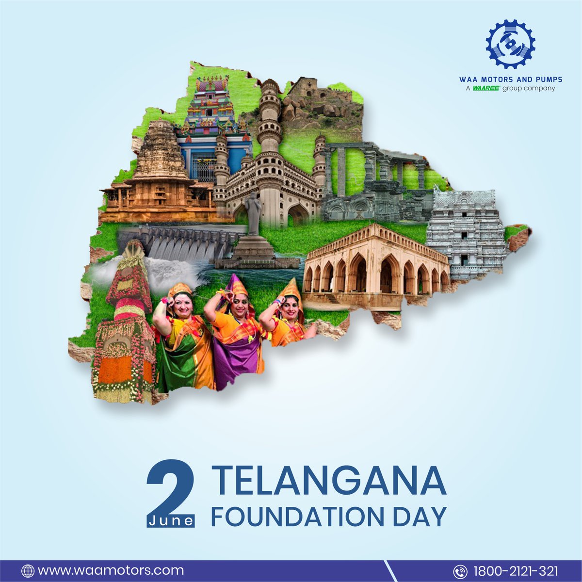 We wish the residents of Telangana a year full of growth and boundless joy. May you prosper every day under the light of the Sun.
Happy Telangana Foundation Day!

#TelanganaFoundationDay #HappyFoundationDay #YearofGrowth #TelanganaProgress #WishingYouProsperity