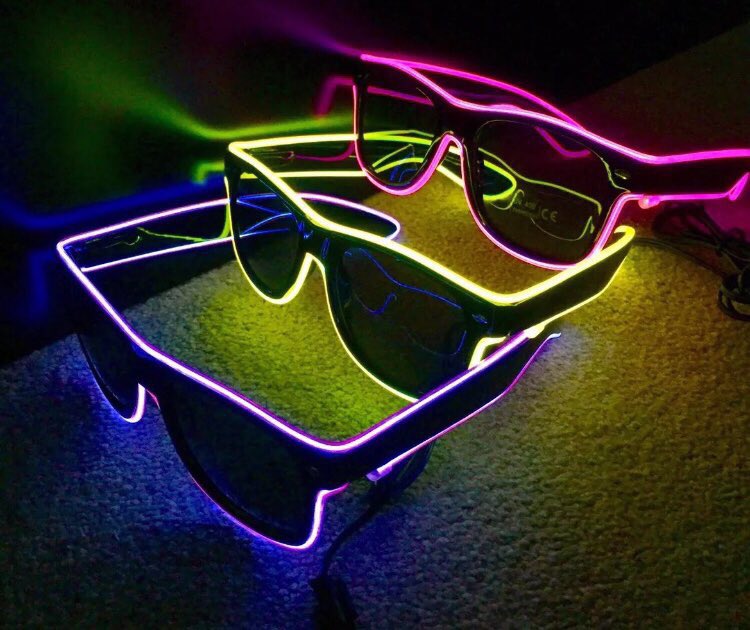 😎 #GIVEAWAY #fridayfreebie we are giving away some #neon LED #sunglasses today! Simply #RT with your colour choice & #follow by 8pm to enter! #competition #freebiefriday #win #comp #Bestival #summer #summer2023  #Creamfileds #Tomorrowland #Friday #2023