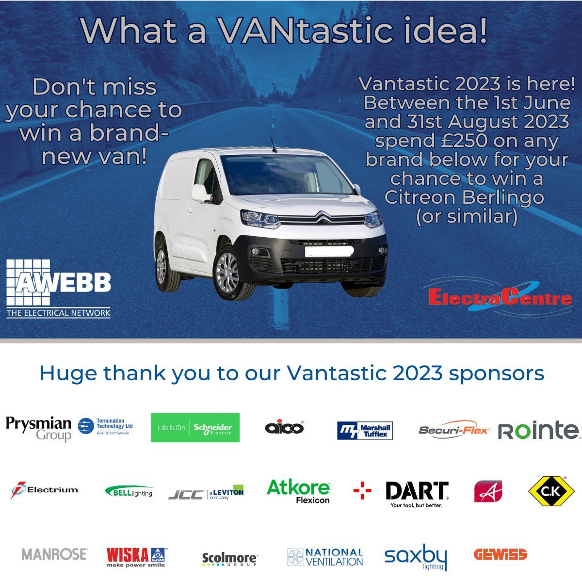 NEELECTRICAL's tweet photo. VANTASTIC IS BACK !!!!
Your chance to win a brand new van https://t.co/SLaDEg5WpG