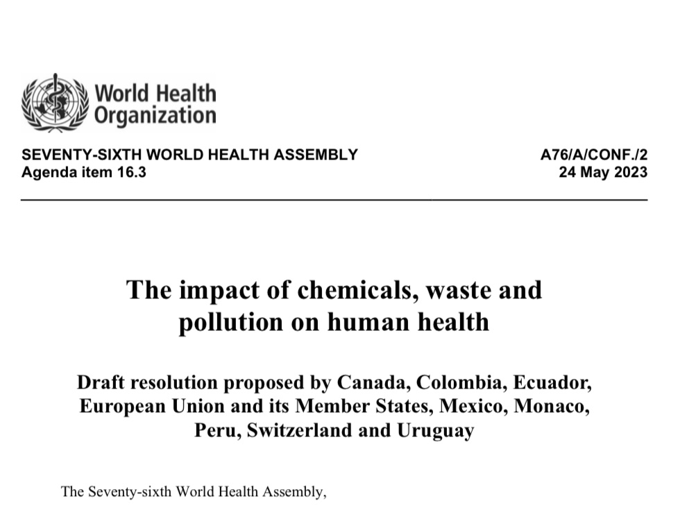 🔴The World Health Assembly (#WHA76) adopted the first ever resolution on Chemicals, Plastics and Health to strengthening the public health aspects of the #PlasticsTreaty #INC2 

𝗧𝗵𝗲 𝗪𝗼𝗿𝗹𝗱 𝗶𝘀 𝗪𝗮𝘁𝗰𝗵𝗶𝗻𝗴👀

READ: apps.who.int/gb/ebwha/pdf_f…