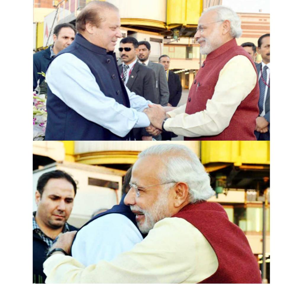 Indian PM Modi hugging the man responsible for Kargil war..