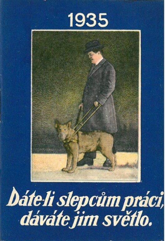 Uit hetzelfde jaar dat @KNGFGeleidehond van start ging #kalender #historie #geleidehond Tsjechië/1935