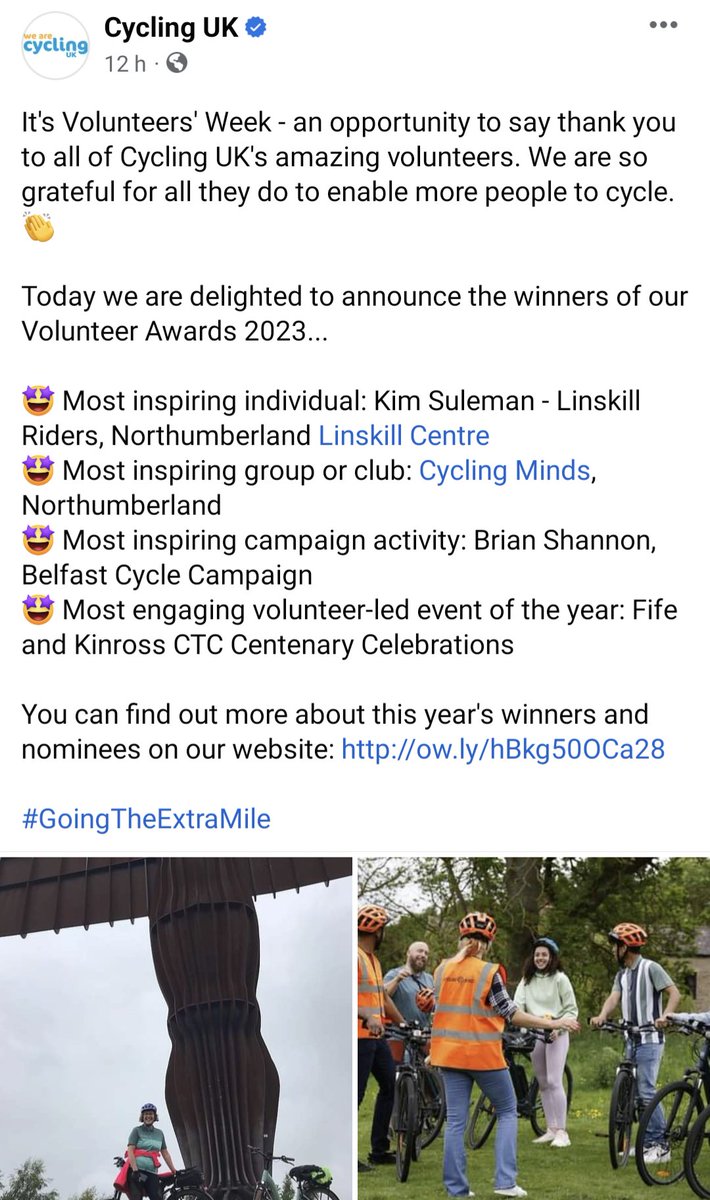 cycling_minds's tweet photo. Proud to say we've been chosen as the most inspiring group or club by @WeAreCyclingUK in their annual Volunteer Awards. Thanks to them for all their support as it has been crucial in getting our project up and riding.

#cyclinglife #hexham #cycling #bike https://t.co/cpkqXEERmN