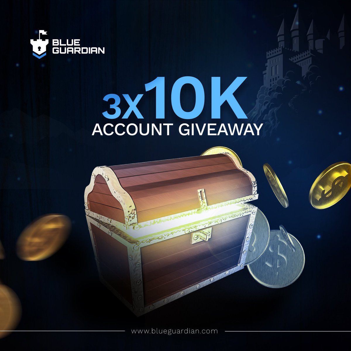 🎁GIVEAWAY TIME🎁
By <a href="/BlueGuardiancom/">Blue Guardian</a> 

Prize: 3 x $10K Challenge Account

Instructions:

1. Follow <a href="/BlueGuardiancom/">Blue Guardian</a> &amp; <a href="/thegamsam/">gamsam | 🦍</a> 

2. Like &amp; Retweet

3. Tag 2 friends

1 winner will be selected solely on past track record, so feel free to drop screenshots of your PnLs and