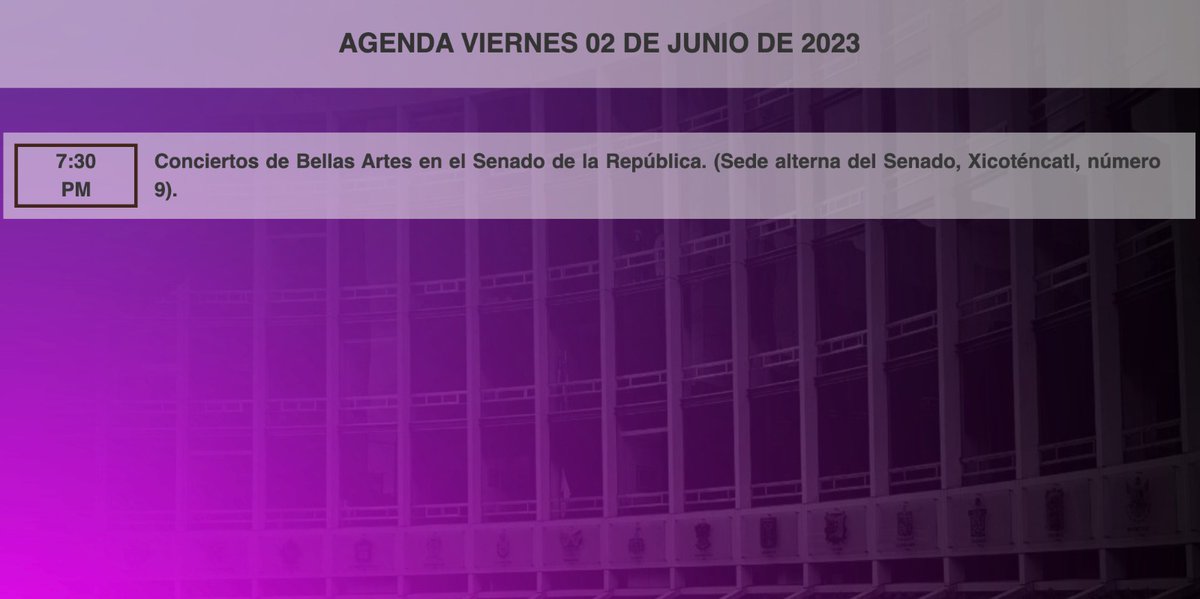 📌 Consulten la agenda de #HoyEnElSenado.