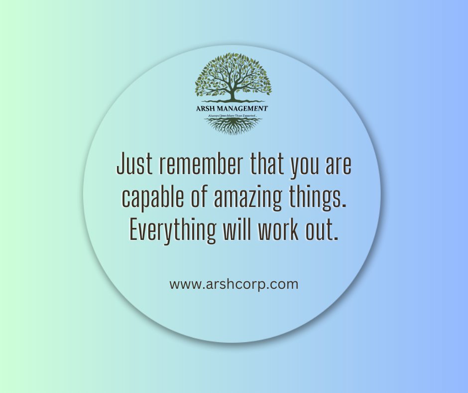 arshmanagement's tweet image. Remember you are capable to doing every things!!
.
.
.
#jobs #jobhunt #JobHuntChat #hiring #Interview  #Resume #unemployment #City #JobSearch #JobHunt #JobOpening #Hiring  #NowHiring #Job #Careers #Employment #HR