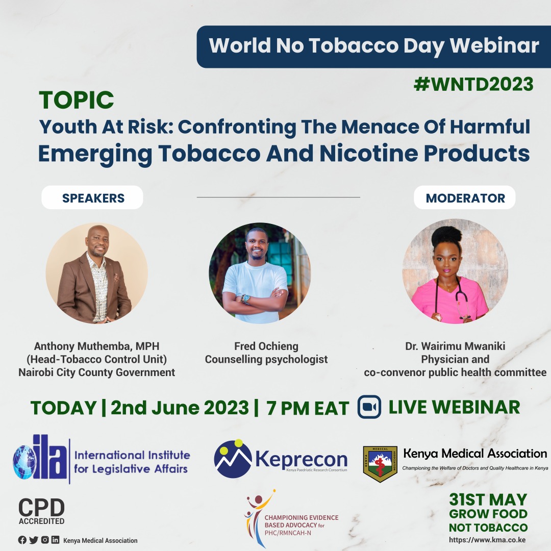 Although conventional cigarette smoking is declining, emerging tobacco related products (ETRPs) are currently gaining ground, especially among the youth. 

Register for this 👇 webinar on confronting this menace. 
us06web.zoom.us/webinar/regist…

#WorldNoTobaccoDay