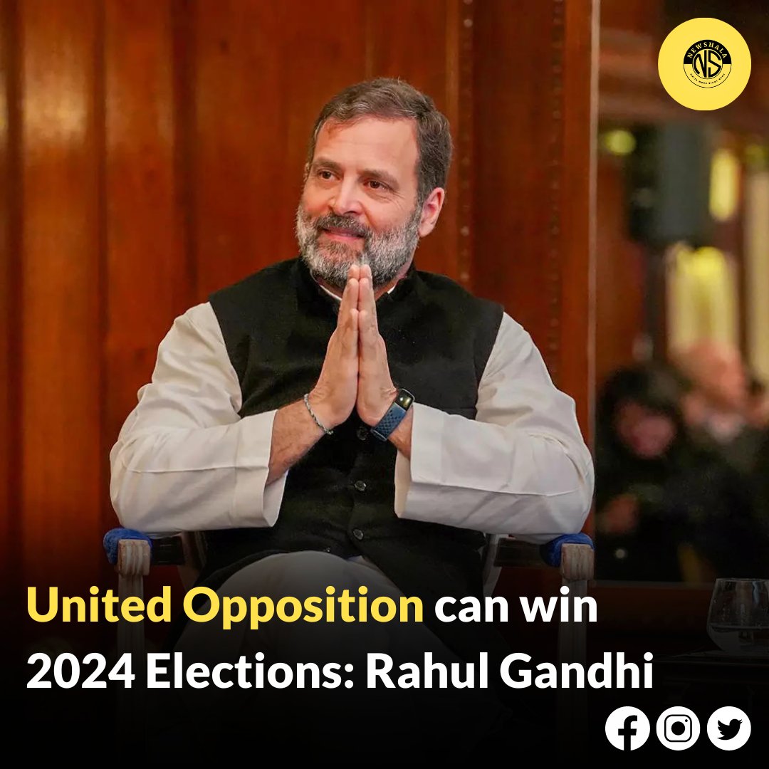 #RahulGandhiInUSA has recently stated that a united opposition will win the upcoming 2024 #Generalelections. Recently, the #Congress defeated the incumbent #BJP party in the #KarnatakaAssemblyelections. 

To get more latest news updates, follow @NewshalaEnglish