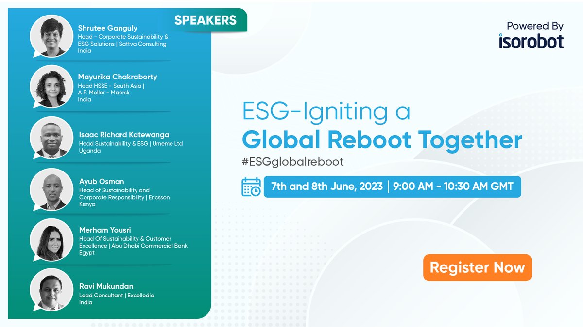 🌍 Join ESG: Igniting a Global Reboot Together 🚀
Don't miss out on this extraordinary opportunity to ignite a global reboot with ESG! 
Secure your spot at ESG: Igniting a Global Reboot Together.
 
REGISTER NOW: bit.ly/43yI8kB
#ESGGlobalReboot