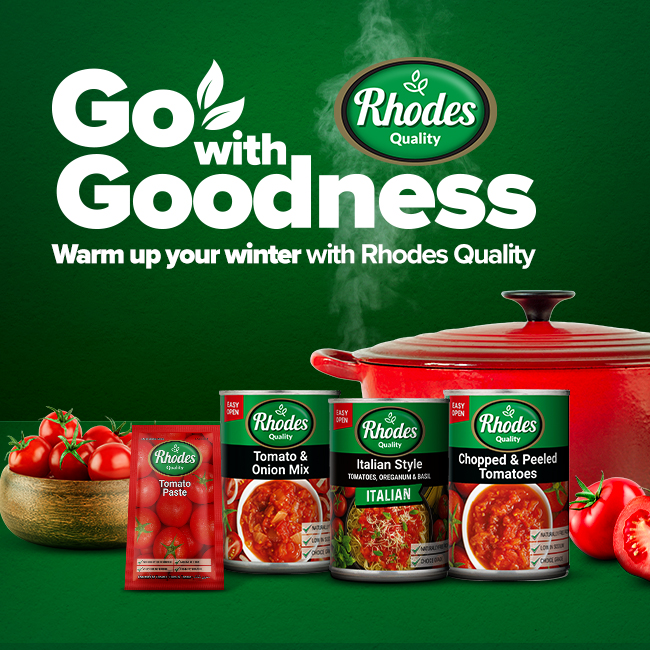 This Winter go to tomato and cook your go-to tomato meal using Rhodes Quality tomato products to win R5000. Snap a pic, post it with #RhodesQualityTomato and tell us why you love it, then tag @METROFMSA  Ts & Cs apply.