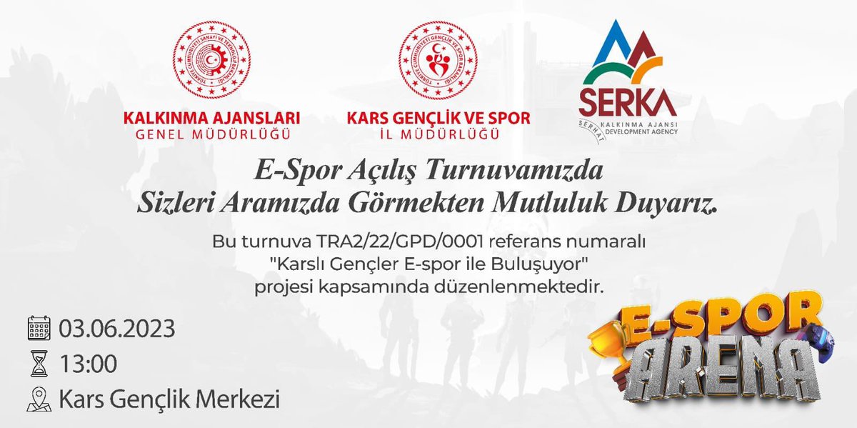 GSB_Kars's tweet photo. E-Spor açılış turnuvamızda sizleri de Gençlik Merkezinde görmekten mutluluk duyarız.
#esporegitimi https://t.co/k3KNUlE6cC