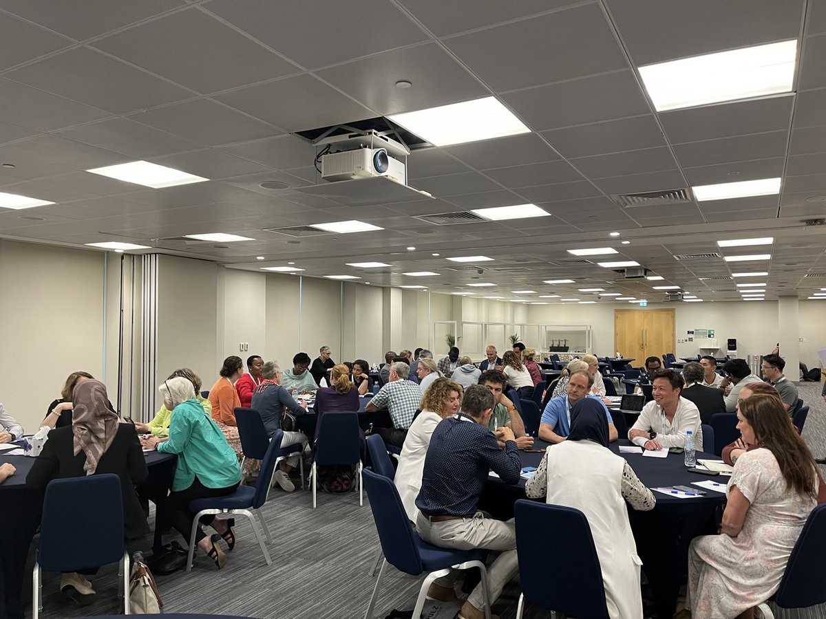 clairehamshire's tweet image. Lots of animated discussion at the  #wcpt2023 Educators networking event  exploring the challenges and opportunities for global physio educators with @GillRphysio  and @KhatibAyman