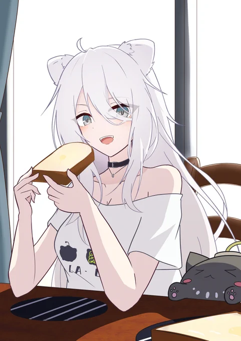 朝ごはんししろん (ssrb視点) #ししらーと  #獅白ぼたん