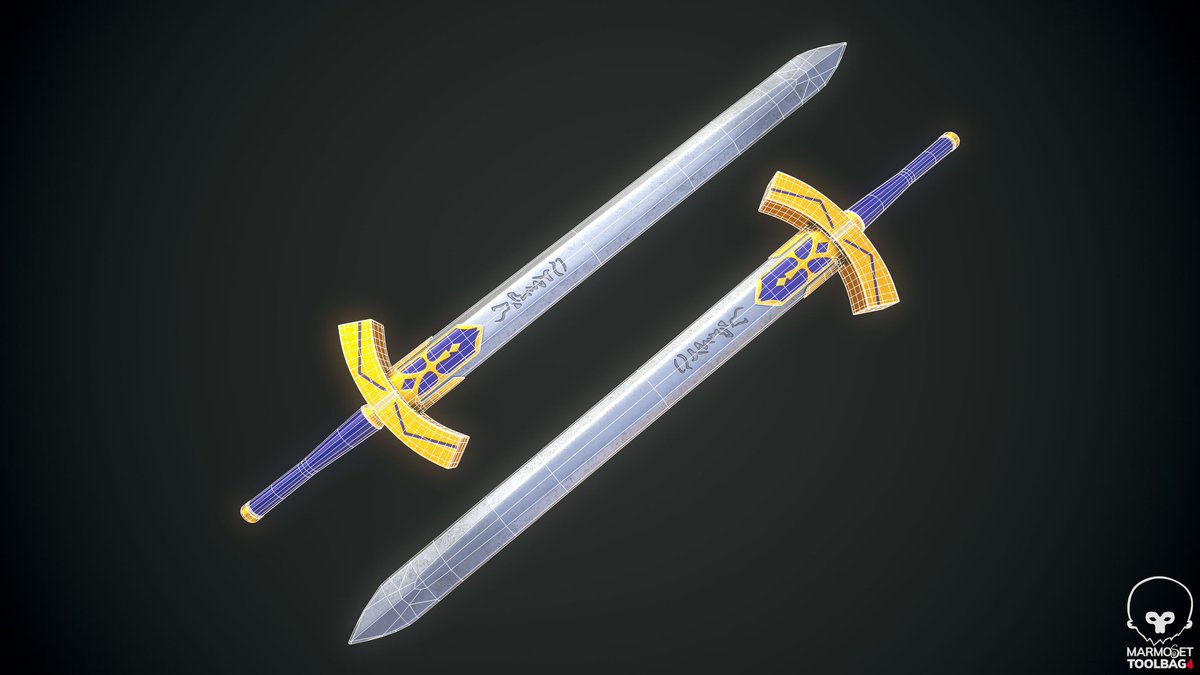 Kentung_3D's tweet photo. Artoria Pendragon Excalibur 

Software: 
Blender 3.5 , Zbrush, Substance Painter,  Marmoset toolbag 4 &amp; Photoshop

Hastags:
#3dmodeling #3d #blenderart #blender #fanart #gameready #gameart #huion #modeling #rendering #fategrandorder #3dmodel #gameassets #excalibur https://t.co/z2kE5zyBX6