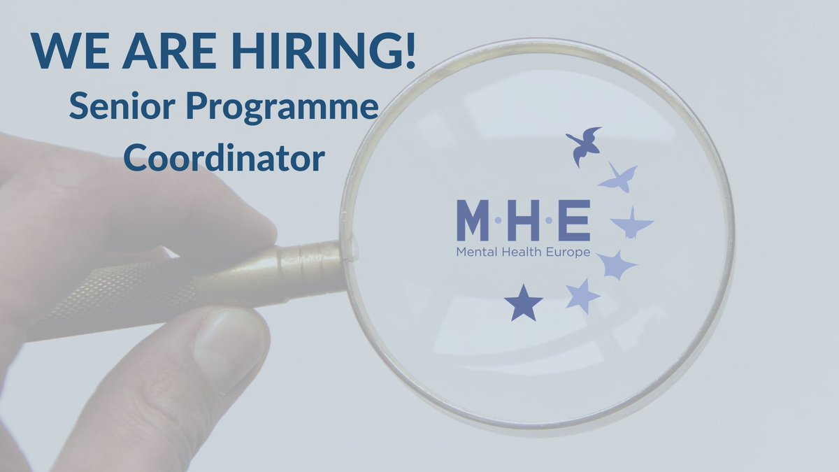 📢 #JobAlert: Mental Health Europe is hiring!  

👀 We are looking for a Senior Programme Coordinator. Could this be you? 

⏰ Application deadline: 16 June
✍️ To submit your application: bit.ly/3qld8ps

#BrusselsJobs #EUjobs