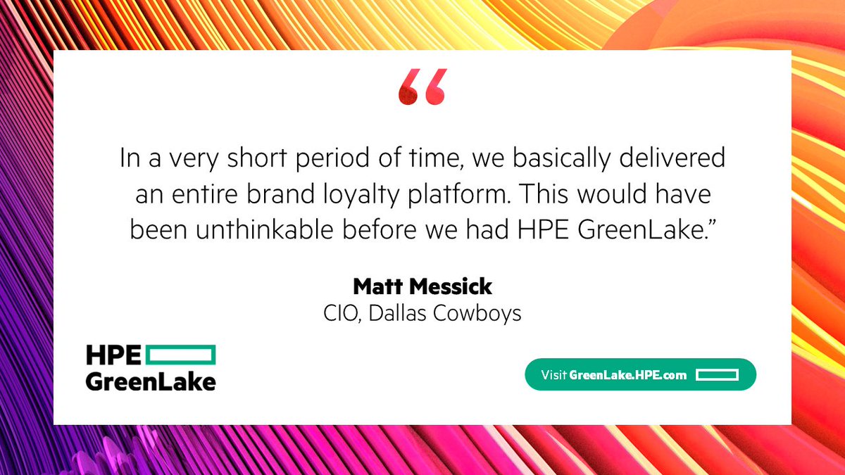 For Blue Star Operations Services, owner of the Dallas Cowboys, HPE GreenLake was the key to exploring new ventures, unifying technology silos and delivering innovative services. Agility that breaks records, smashes boundaries: hpe.to/6017OtQpd #HPEGreenLake