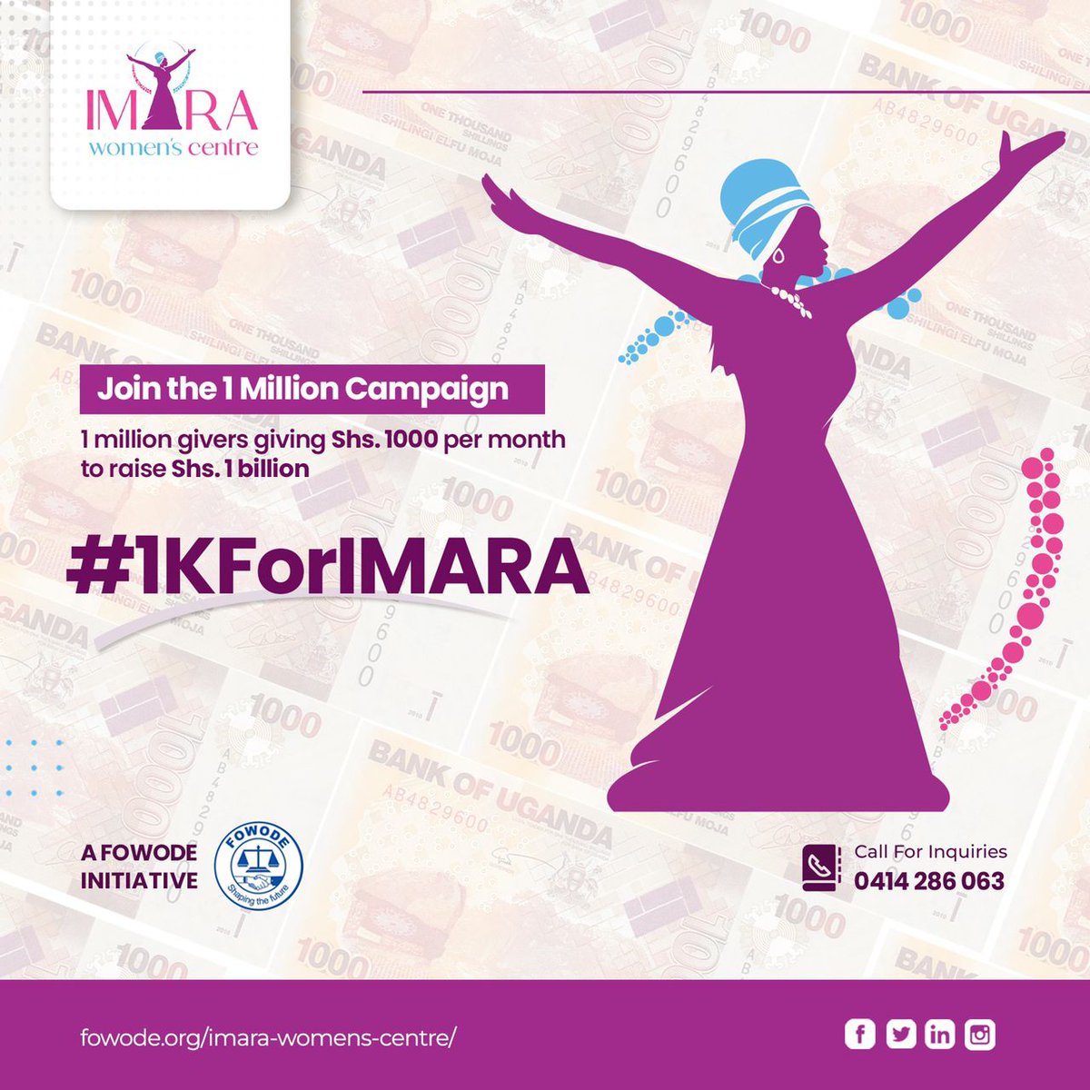 The new center will help us strengthen women's leadership in institutions, decision making and change processes
#ImagineImara #ImaraFriday #1KForIMARA