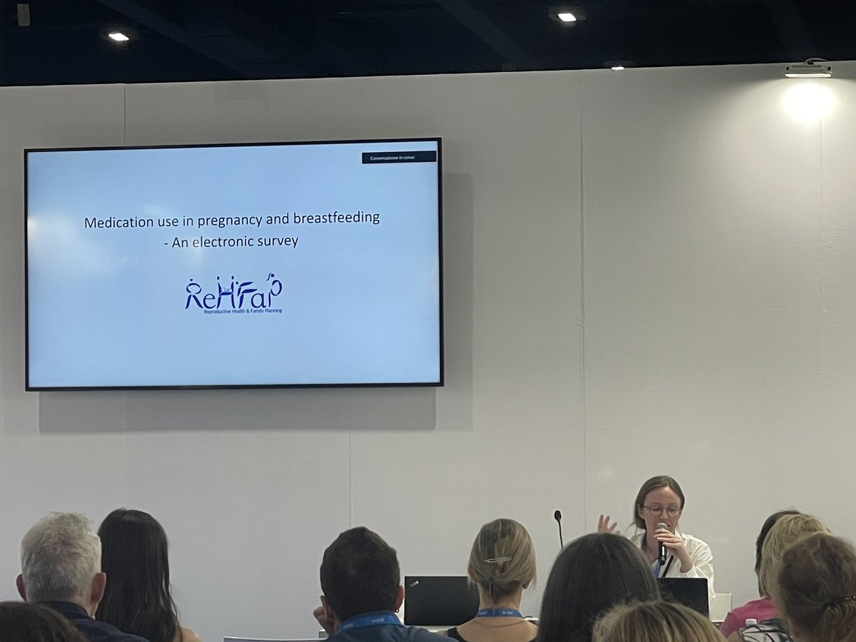 sil_aps's tweet photo. @christine_ga_ presents a survey on “Fertility planning, pregnancy and antirheumatics” at #EULAR2023 at the #ReHFaP meeting https://t.co/LfVBtM8AYx
