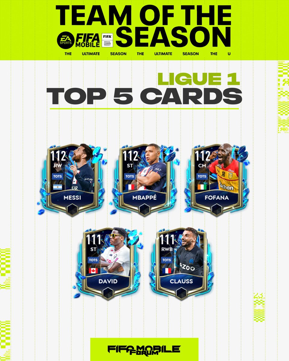 LIGUE 1 🇫🇷  TOTS ⚡is here!

Here are the Top 5 Cards to get from LIGUE 1 🇫🇷

*Subject to personal opinion*