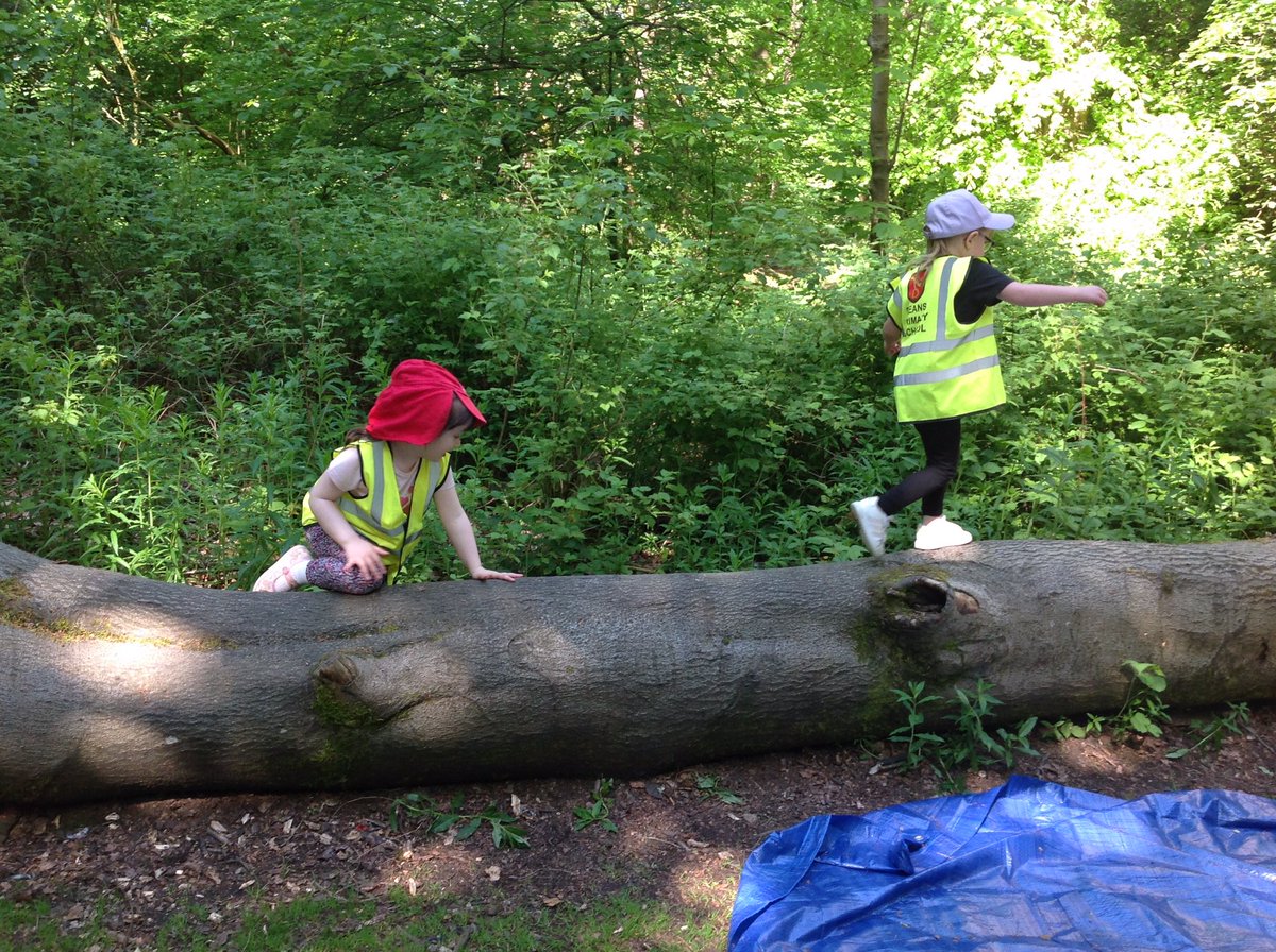 DeansNursery's tweet photo. The nursery children visited the forest for outdoor learning. They had lots of fun balancing on the logs, climbing the trees and exploring their natural habitat. https://t.co/6CBKKtThIa