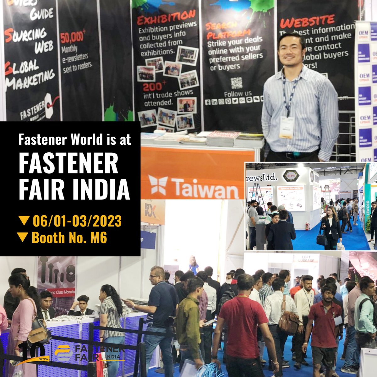 FastenerWorld_'s tweet image. Fastener World is now exhibiting at Fastener Fair India 2023 at Bombay Exhibition Center (Booth # M6). We look forward to seeing you there.
fastener-world.com

#FastenerWorld #FastenerFairIndia #BombayExhibitionCenter #screw #bolt #nut #washer #rivet #machine #fastening_tool
