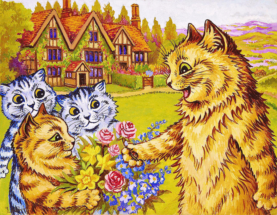 413stguardian's tweet photo. anyway louis wain's art is adorablewhen you dont have a bitch in your ear telling you about how scary schizophrenic people are https://t.co/NVShJqKZFl