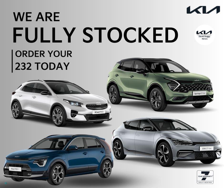 Order any new 232 Kia before June 30th and receive some fantastic offers 📢
✅Finance rates from 3.9% PCP &amp; HP 
✅Free €500 SuperValu Gift Card
✅Free home charger on electric models
✅7 Years warranty
<a href="/kia_ireland/">Kia Ireland</a> <a href="/_tjreid/">TJ Reid</a> <a href="/PadraigWalsh92/">Padraig Walsh</a>