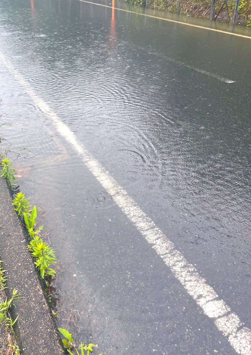 azupeki's tweet photo. 約半日の雨で��の横の道路が浸水してます
早く雨がやんで欲しい

#奈良県　#浸水　#雨　#大雨に注意 https://t.co/DOMIWFdAnL