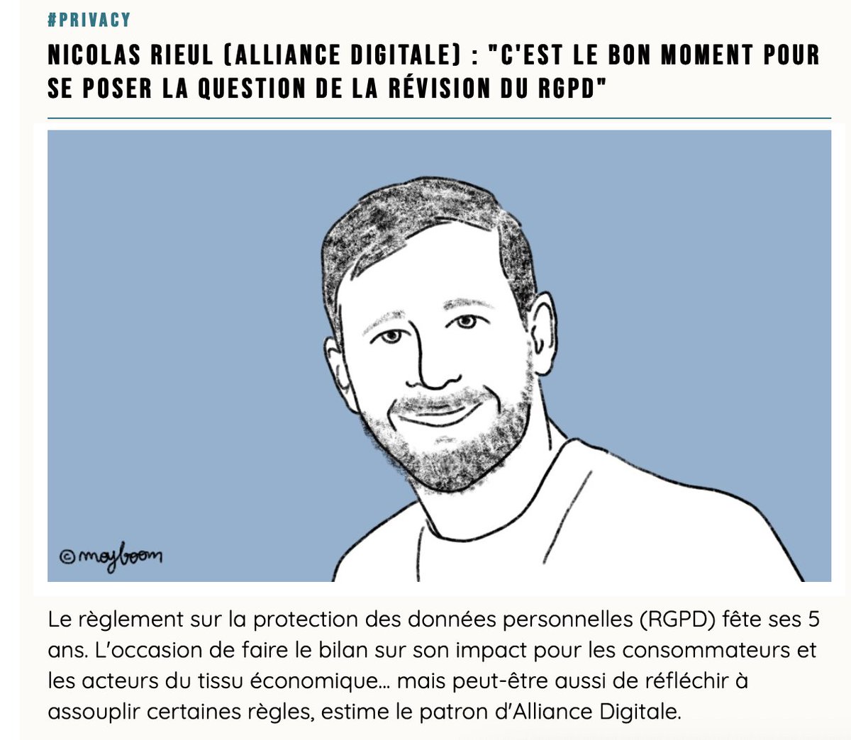 Alliance Digitale (@alliance_dgtle) on Twitter photo Après 5 ans de RGPD, quel bilan ? Doit-on l'ajuster, le réviser, préférer le statu-quo ?
Alliance Digitale et <a href="/nicolasrieul/">Nicolas Rieul 🇪🇺🇫🇷</a> vous en parlent dans une interview exclusive à <a href="/mntd_/">Minted</a> <a href="/niko_jaimes/">Nicolas Jaimes</a>
mntd.fr/privacy/nicola… Après 5 ans de RGPD, quel bilan ? Doit-on l'ajuster, le réviser, préférer le statu-quo ?
Alliance Digitale et <a href="/nicolasrieul/">Nicolas Rieul 🇪🇺🇫🇷</a> vous en parlent dans une interview exclusive à <a href="/mntd_/">Minted</a> <a href="/niko_jaimes/">Nicolas Jaimes</a>
mntd.fr/privacy/nicola…