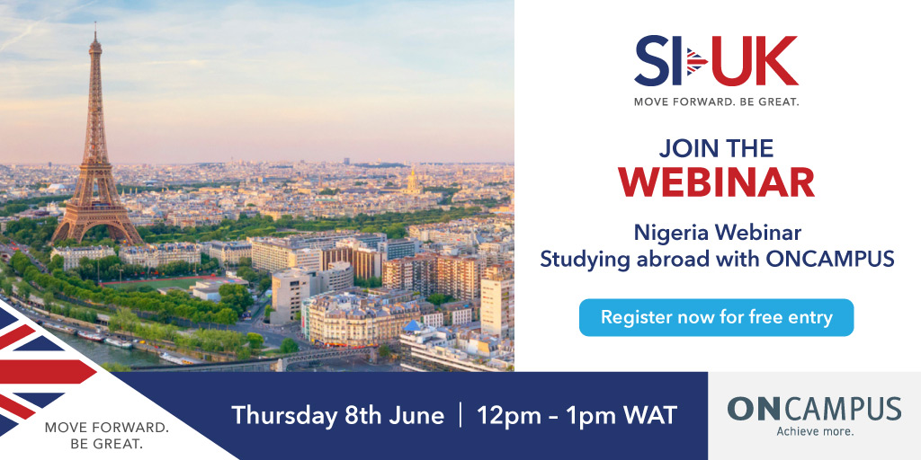 Join a FREE webinar with ONCAMPUS on June 8th, 12-1pm WAT.

95% of ONCAMPUS Paris students are hired within 4 months of graduating (KEDGE website 2022).

Spaces filling fast! tinyurl.com/5ctt7xh4

#ONCAMPUS  #Uni