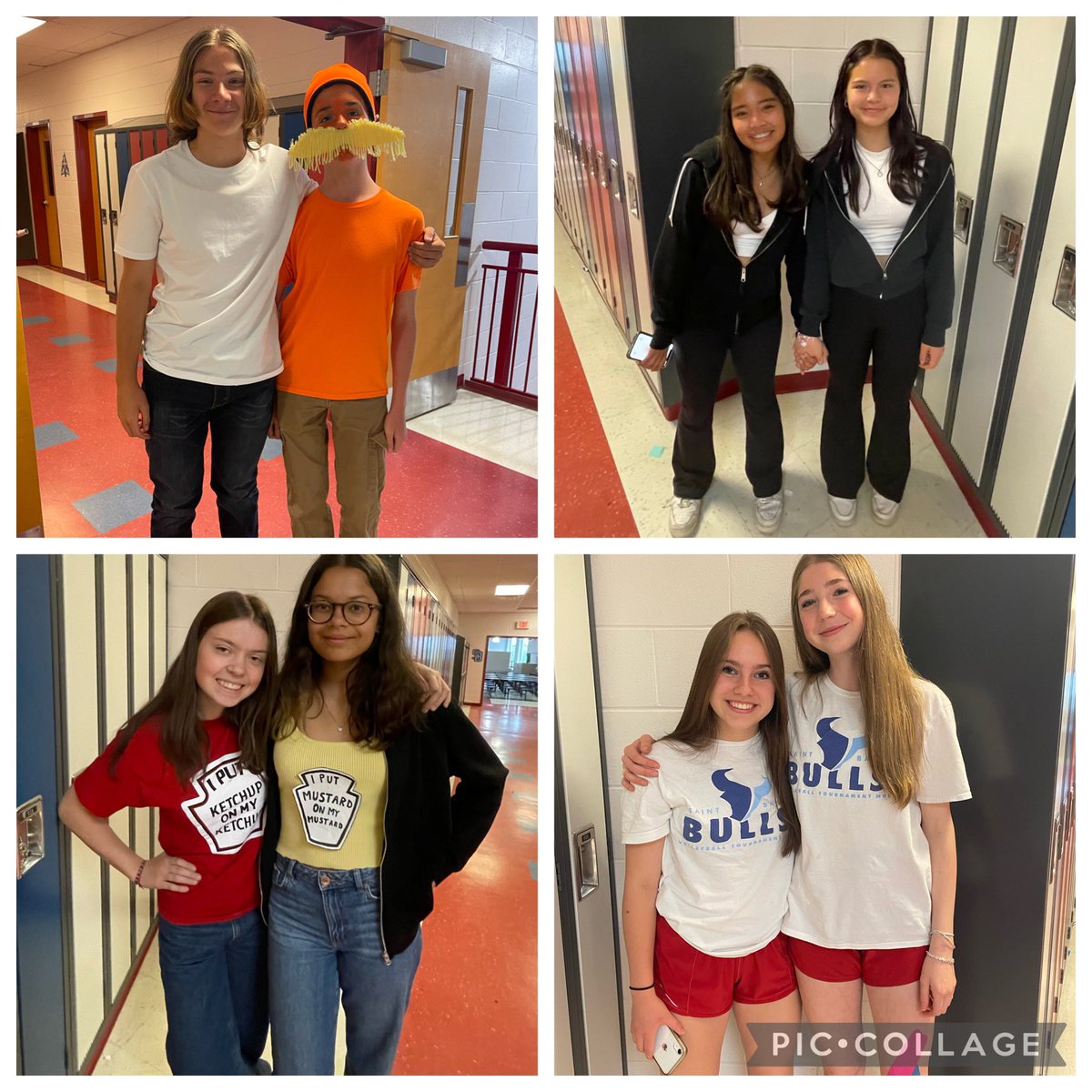 MsBrowns_class's tweet photo. Day 3 of spirit week for the grade 9s. Twin day! @StBasil_CCSD https://t.co/96JNfVVsD5